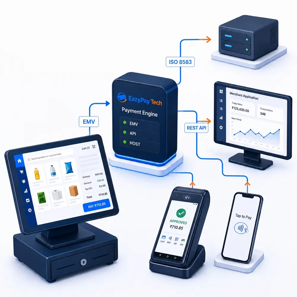 Retail payment terminal and backend system integration